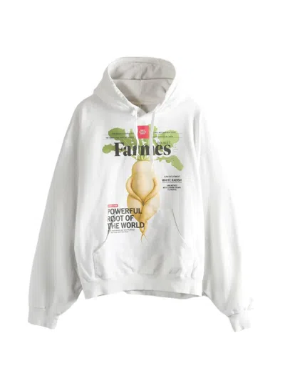 Doublet Farmes Magazine Cover Printed Hoodie In White