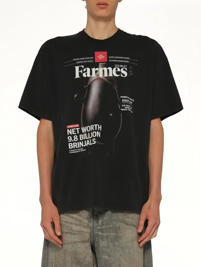 Doublet Farmes Magazine Cover T-shirt In Black