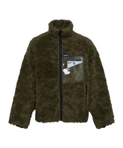 Doublet Faux Fur Zip-up Casual Jacket In Green