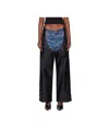 Doublet Faux-leather Coating Chaps Jeans In Black