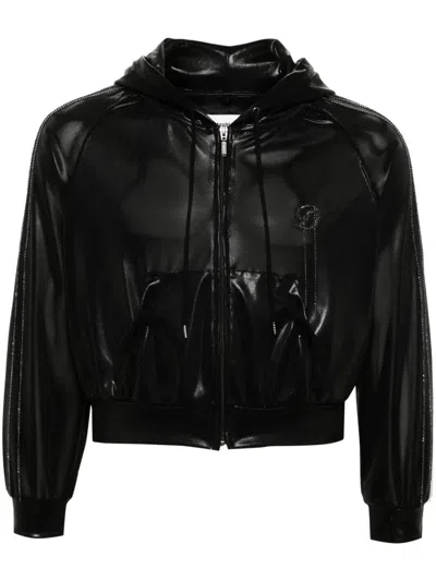 Doublet Chain-detailing Foiled Hoodie In Black