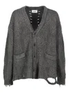 Doublet Frayed Cardigan In Gray