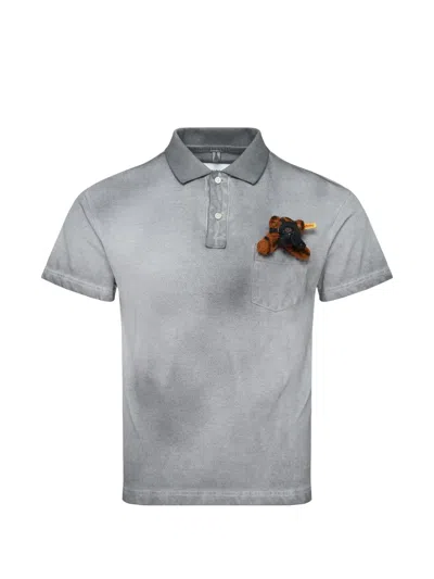 Doublet Gas Mask Bear Polo Shirt In Gray