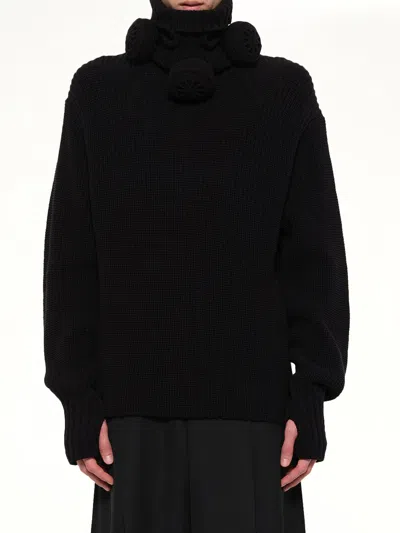 Doublet Gas Mask Turtleneck Knit In Black