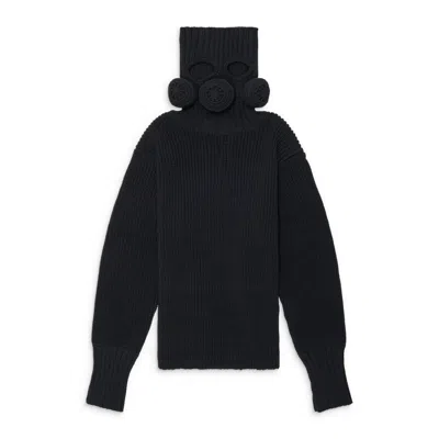 Doublet Gas Mask Turtleneck Knit In Black