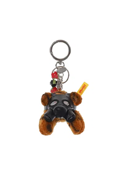 Doublet Gas-mask Teddy-bear Keyring In Brown