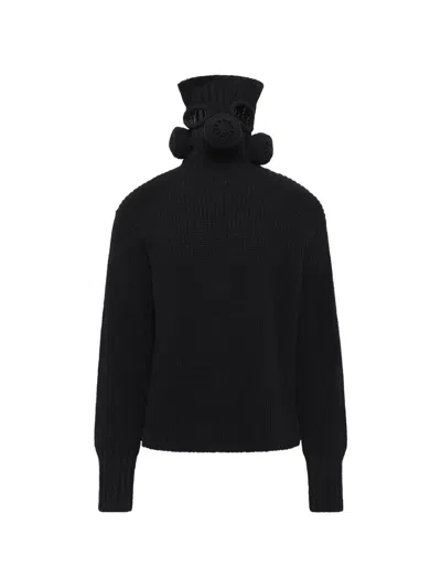 Doublet Gas Mask Turtleneck Knit In Black