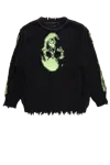 Doublet Glow-in-the-dark Skull Knit Pullover Black In Multi