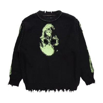 Pre-owned Doublet Glow In The Dark Skull Knit Pullover 'black' | Men's Size M