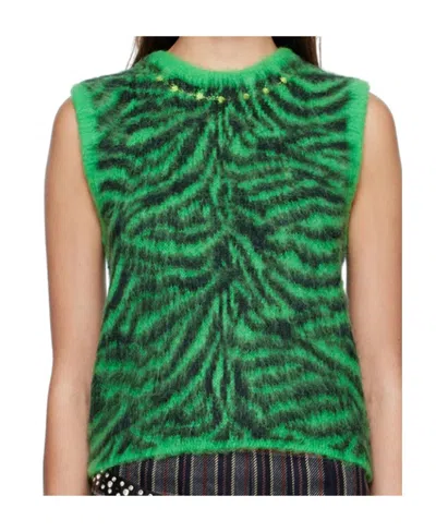 Doublet Graphic-intarsia Knit Jumper In Green