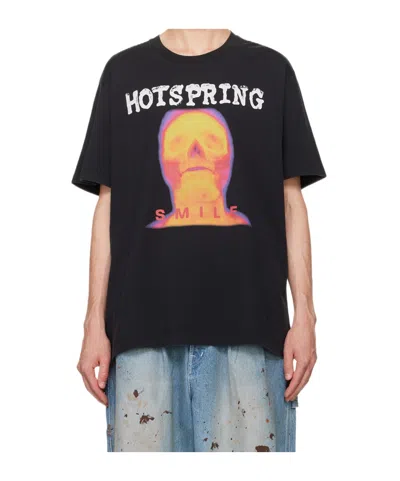 Doublet Graphic-print Cotton T-shirt In Black
