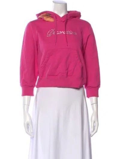 Pre-owned Doublet Graphic Print Crew Neck Hoodie In Pink