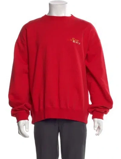 Pre-owned Doublet Graphic Print Crew Neck Pullover In Red