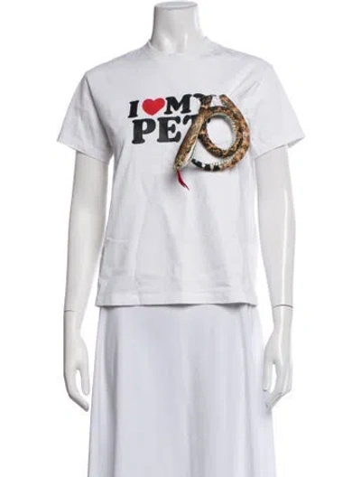 Pre-owned Doublet Graphic Print Crew Neck T-shirt W/ Tags In White