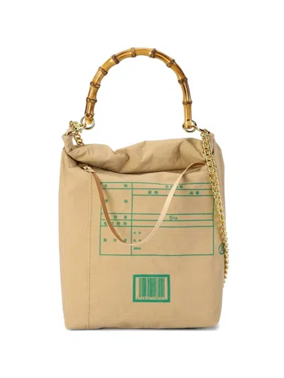 Doublet Graphic-print Chain-strap Shoulder Bag In Neutral