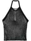 Doublet Halterneck Mesh Top In Black