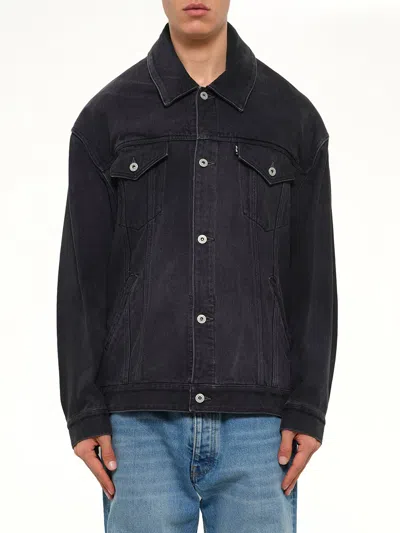 Doublet Head Drop Denim Jacket In Blue