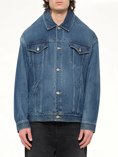 Doublet Head Drop Denim Jacket In Blue