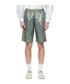 Doublet Hologram Lamé Bermuda Shorts In Multicolor