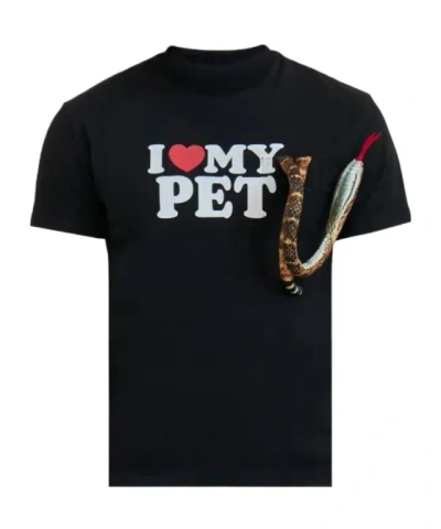 Doublet I Love My Pet Crew Neck T-shirt In Black