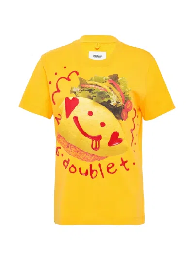 Doublet Ketchup Message Omurice T-shirt In Orange
