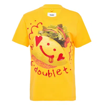 Doublet Ketchup Message Omurice T-shirt In Yellow