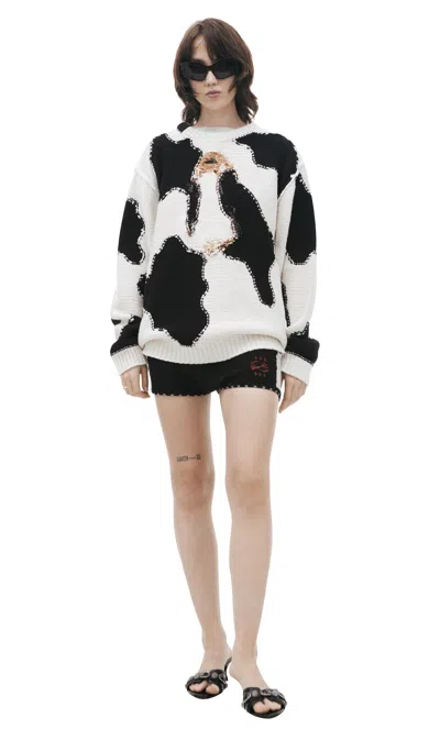 Doublet Knitted Cotton Sweater In White