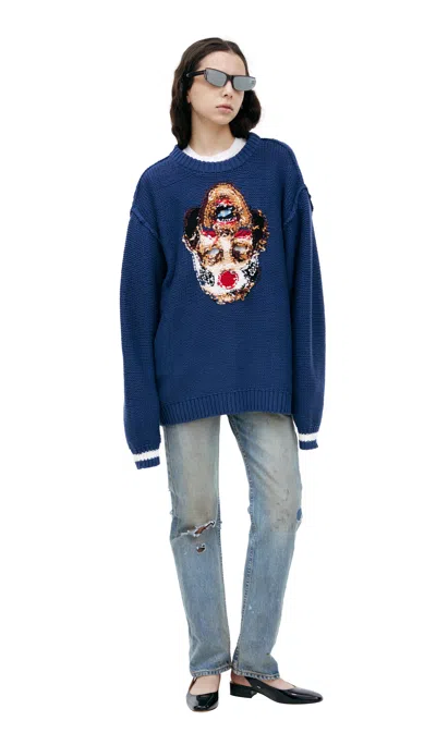 Doublet Knitted Sweater In Blue