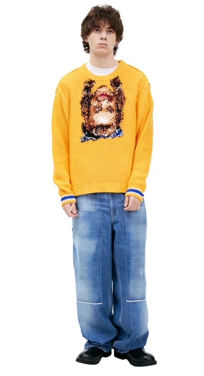 Doublet Knitted Sweater In Yellow