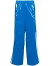 LAMINATE TRACK EMBROIDERED TRACK PANTS