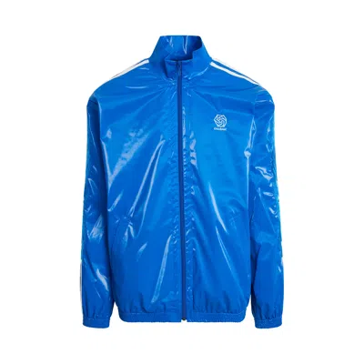 Doublet Laminate Track Jacket In Blue