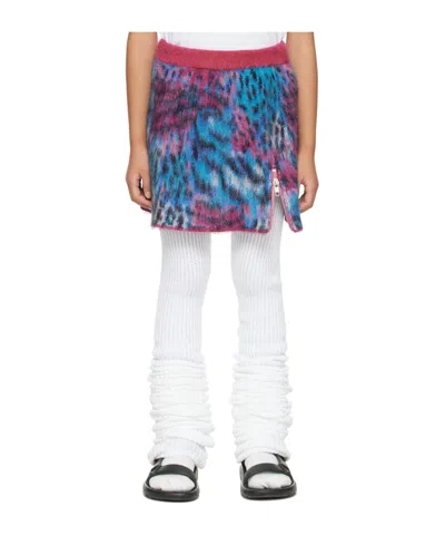 Doublet Leopard Print Mini Skirt With Zipper Slit In Multi