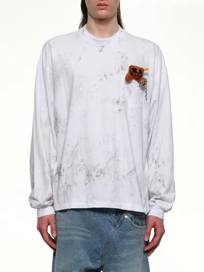 Doublet Long Sleeve T-shirt With Villain Bear In White