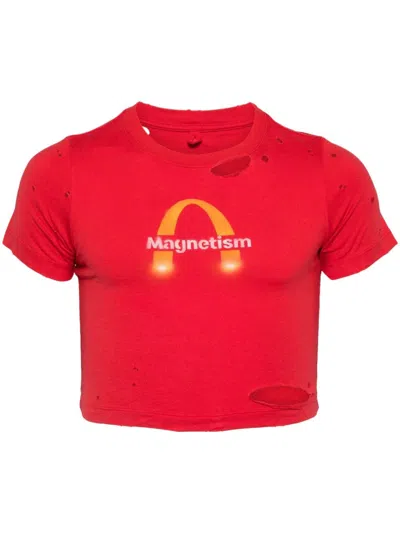Doublet Magnetism Distressed Baby T-shirt In Red