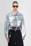 Doublet Foiled Cropped Denim Jacket In Multicolor