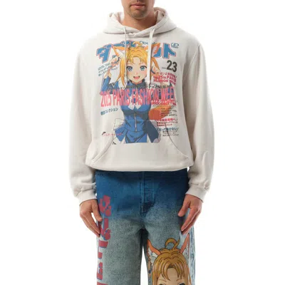 Doublet Men's Anime Fox Girl Print Hoodie In White