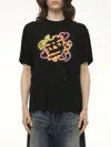 Doublet Men's Big Japanese Neon Paint Fan Service T-shirt In Black
