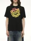 Doublet Men's Big Neon Paint Fan Service T-shirt In Black