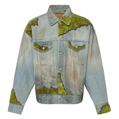 Doublet Moss Grown Wood Denim Jacket In Blue