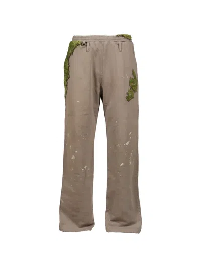 Doublet Moss-detail Track Pants In Gray