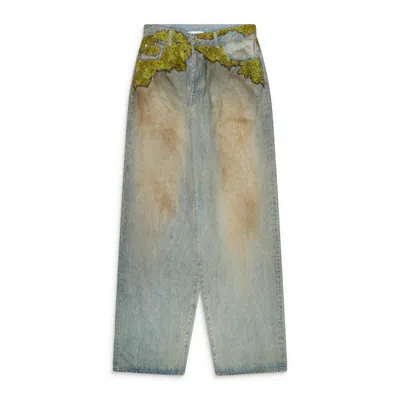 Doublet Moss-grown Denim Pants Indigo In Multi