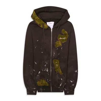 Doublet Moss-grown Embroidery Hoodie Brown In Burgundy