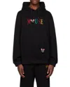 Doublet Motif-embroidered Cotton Hoodie In Black