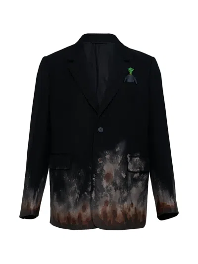 Doublet Mud-printed Blazer In Black
