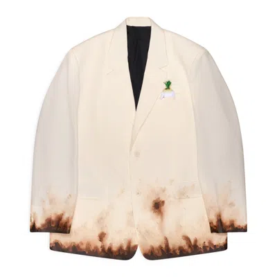 Doublet Mud-hand-painted Tailored Jacket Cream In Neutral