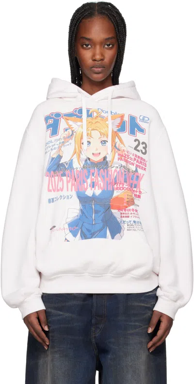 Doublet Off-white Anime Print Hoodie In Fox