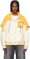 Doublet Off-white Petal Mouth Hood Varsity Bomber Jacket In Ivory