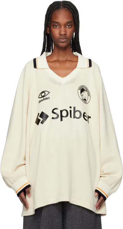 Doublet Off-white Team Spiber Football Polo In Eqru