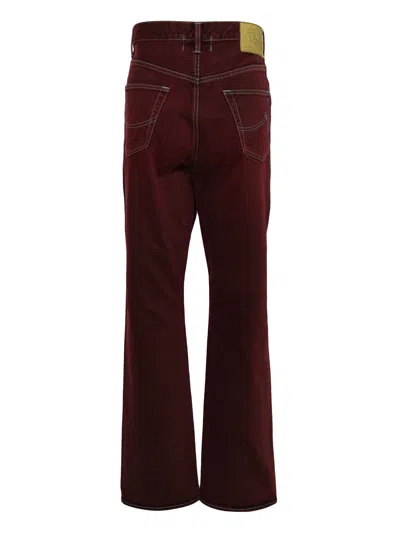 Doublet Over-dye Care Denim Pants In Burgundy