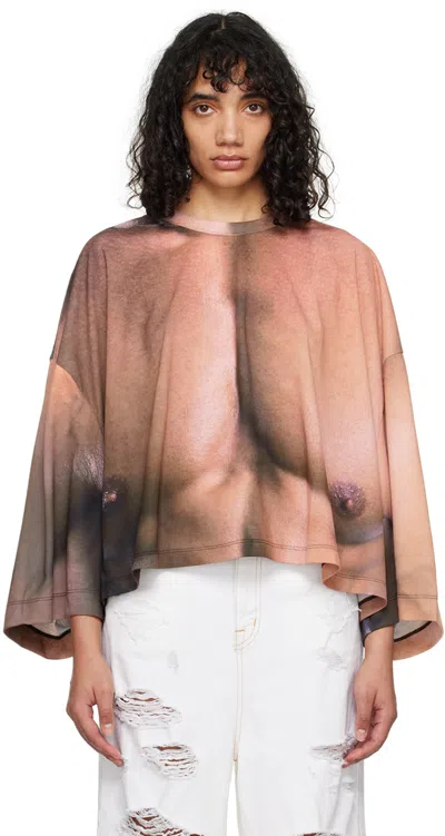 Doublet Pink Musle T-shirt In Beige